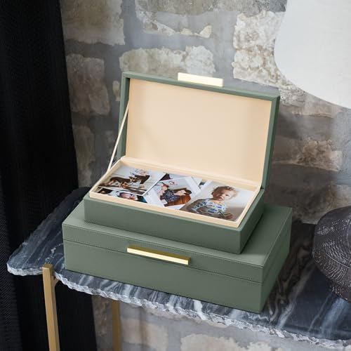 Decorative Storage Boxes / Sage / Set of 2