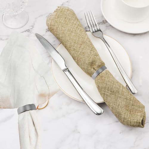Grey Napkin Rings-10 Pcs Stainless Steel Napkin Rings