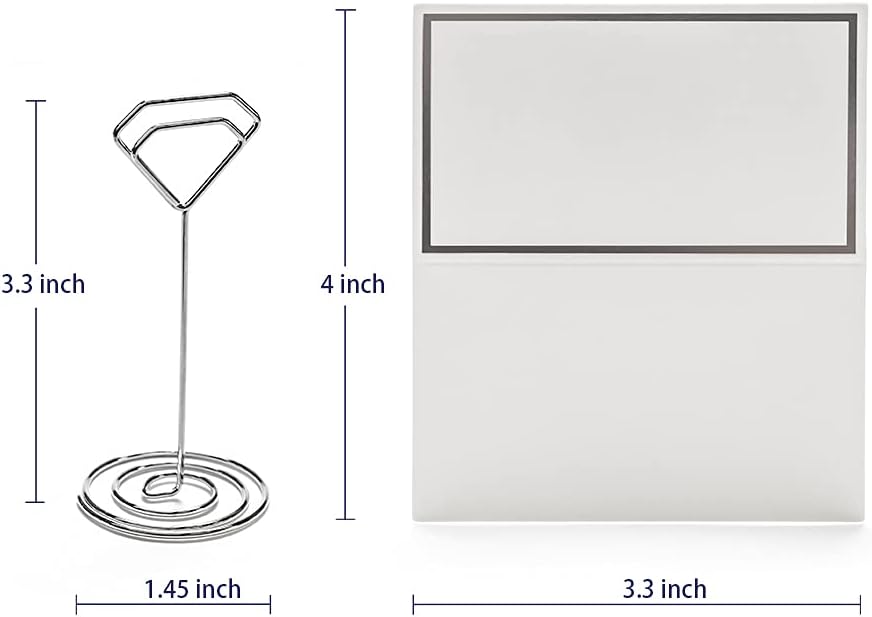 Jofefe 24Pcs Unique Table Number holders with 24Pcs Place Cards, Place Card Holder, Table Card Holders, Table Number