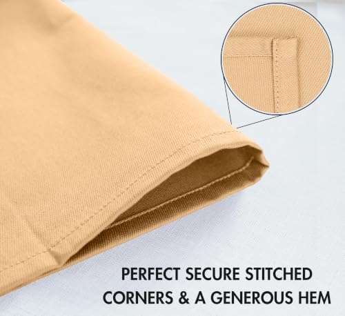 Ruvanti Cloth Napkins Set of 4, Cotton Enrich 18”x18” - Ivory Gold