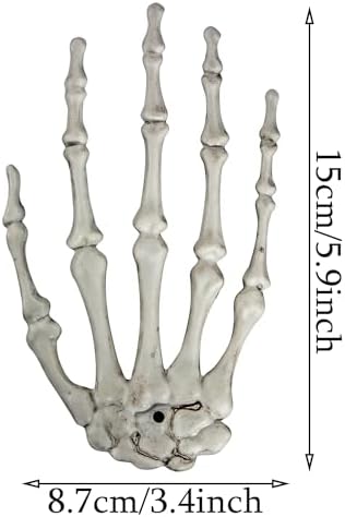 XONOR 10 Pairs Halloween Skeleton Hands Realistic Plastic Fake Human Hands for Halloween Zombie Party Terror Scary Props