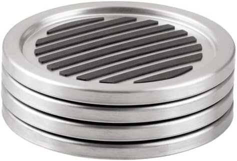 Forma Brushed Stainless Steel Drink Coasters