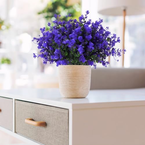 RECUTMS Fake Outdoor Flowers Artificial Purple Flowers Plants,Springs Decor