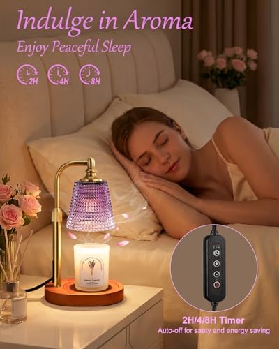 Hong-in Candle Warmer Lamp with Timer, Birthday Gifts for Women, Purple