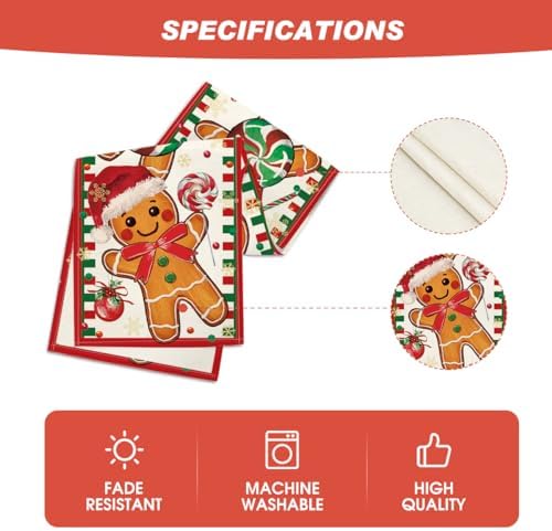 Artoid Mode Gingerbread Xmas Table Runner Home Party Decor 13x108 Inch