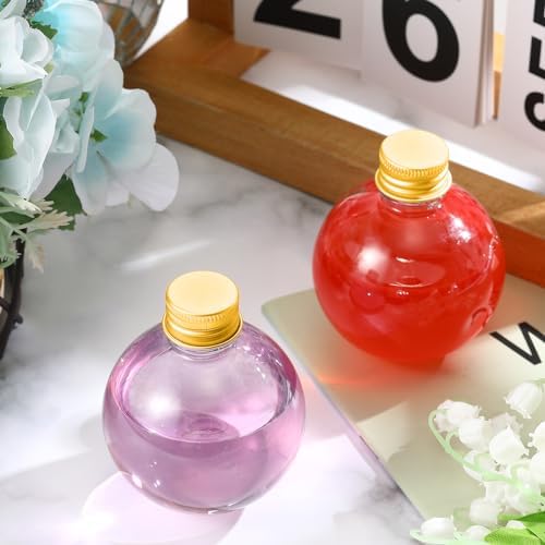 FoldTier 48 Pcs Plastic Potion Bottles with Caps,Gold,Aluminum Cap