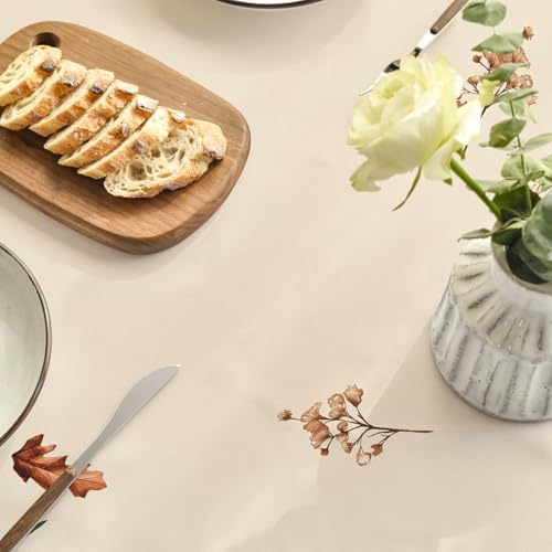 Horaldaily Fall Tablecloth 90 x 90 Inch Round Flower Autumn Harvest Pumpkin