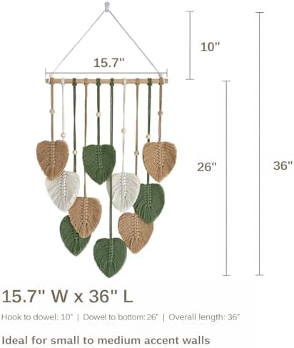 Macrame Wall Hanging / Green / 15.7 x 36