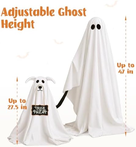 2 Pack Spooky Ghost Dog Halloween Decor Indoor for Party Decorations