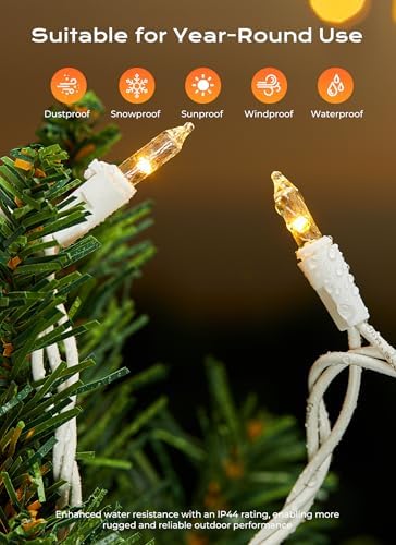 Minetom LED Clear White Christmas String Lights, 200 Count 40 Feet LED Christmas Lights Bulb, Christmas Decorations Indoor, Christma Tree Lights for Indoor Outdoor Xmas Wedding Party Festival