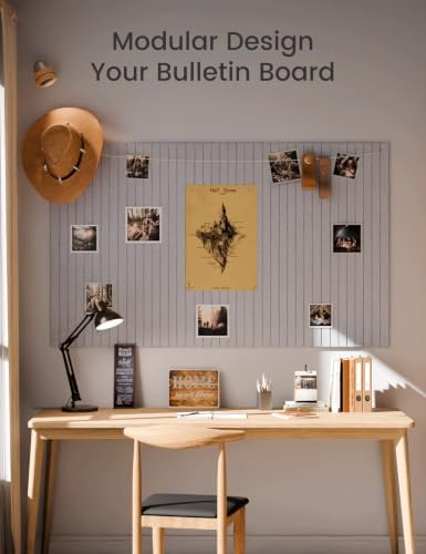 Fluxynara 48" x 36" Large Felt Bulletin Board, Soft Gray