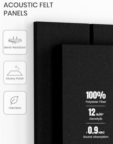 Fluxynara 48" x 36" Large Felt Bulletin Board, Black
