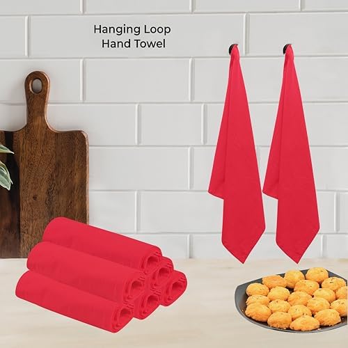 Urban Villa Kitchen Towels Cotton Dish Towels 27”x27” (Set of 8) Red