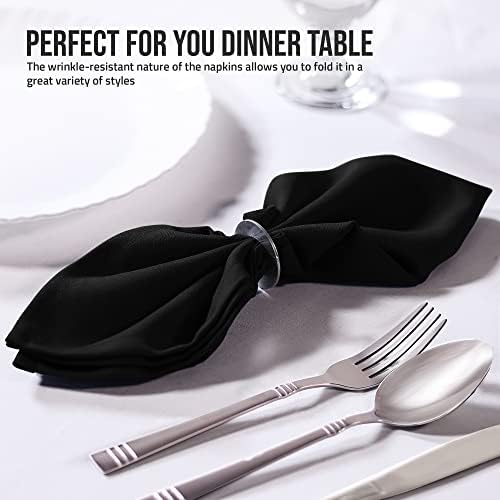 Utopia Home [12 Pack, Black] Cloth Napkins 17x17 Inches, 100% Polyester
