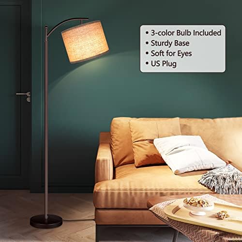 Floor Lamp for Living Room, LED Standing Lamp Tall Industrial Floor Lamp Reading for Bedroom, Office (9W LED Bulb
