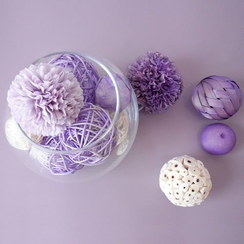 Qingbei Rina Decorative Balls for Bowls, Bowl Vase Filler, Lilac Purple
