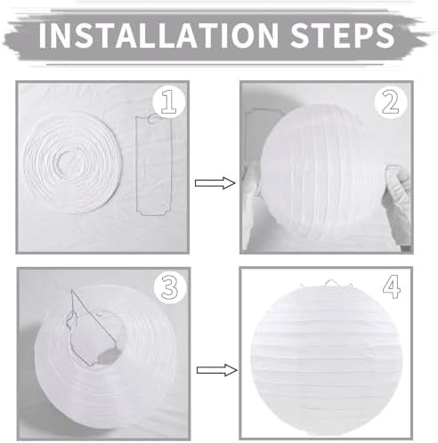Purple Paper Lanterns Party Decorations, Hanging Round Paper Lanterns for Bachelorette Engagement Wedding Baby Bridal Purple Birthday Decorations (12 PCS)