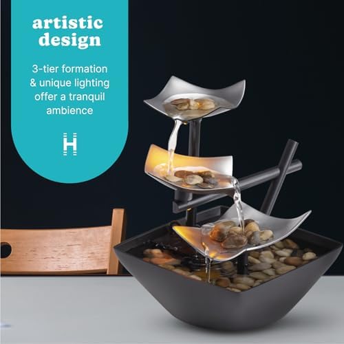 Homedics Tabletop Water Fountain, Home Décor Soothing Sound Machine