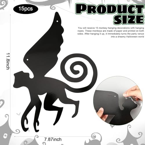 Preboun 15 Pcs Wizard Party Decoration Flying Hanging Monkey Banner