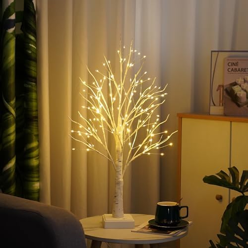 PXBNIUYA 144 LED Birch Tree Light with Timer,DIY Artificial Lamp Warm White