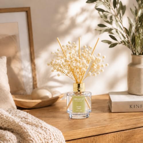 Airkeep Reed Diffuser Set of 3,Clean Linen Cashmere Vanilla Lavender Garden Oil Reed Diffusers for Bedroom Living Room