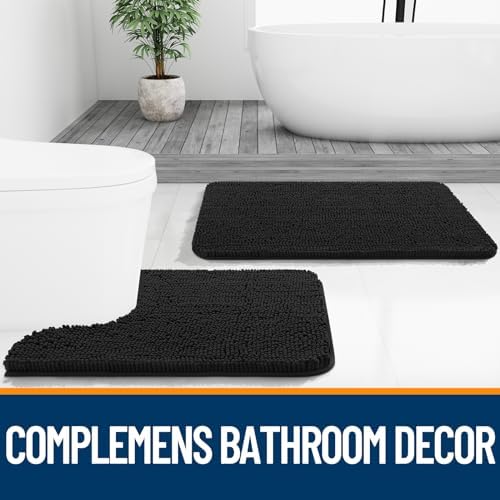 OLANLY Bathroom Runner Rugs 40x24, Extra Soft Absorbent Chenille Bath Rugs