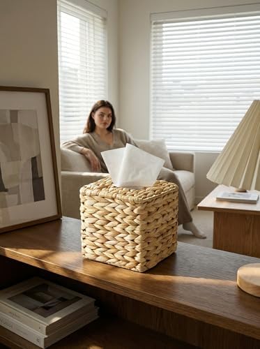 Water Hyacinth Rattan Tissue Box Cover