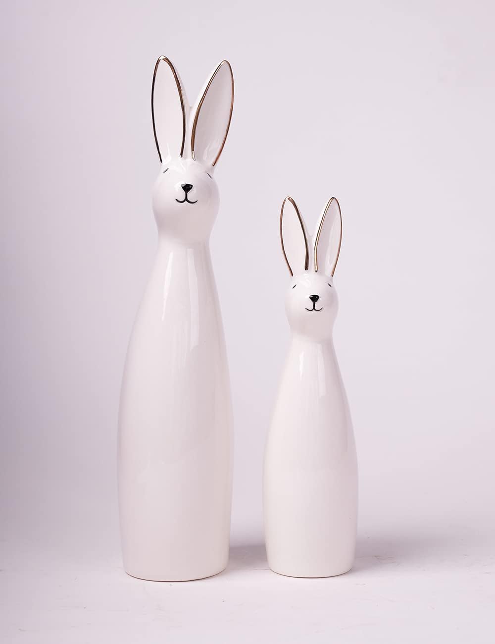 Rabbit Sculpture Bunny Figurine Statue Modern Decor Art Animal Gift / Set of 2