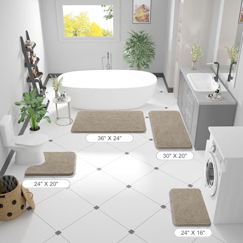 OLANLY Bathroom Rugs 30x20, Extra Soft Absorbent Chenille Bath Rugs