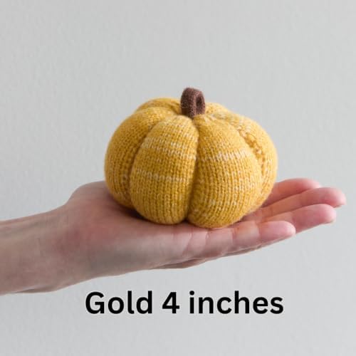 Set of 3 Multi-size Cozy Knit Pumpkins (Spiced Maple Large Multi size set)