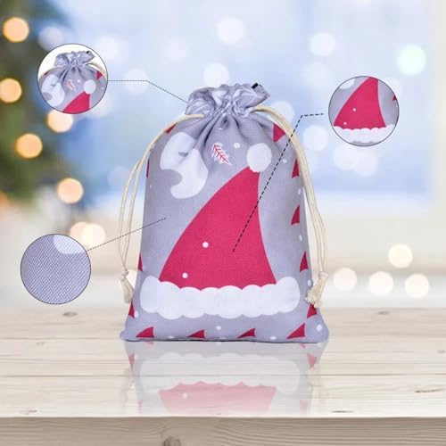 24 Pcs Christmas Advent Calendar Number Bags with Drawstring Closure, 24 Days Countdown Calendar Bags for Xmas gifts, Reusable Christmas gift Bags with Rope and Clips for Winter Holiday Party Favor (Purple)