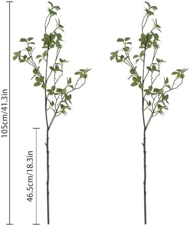 41” Artificial Greenery Stems, Long Fake Plant Twigs Faux Greenery Branches for Tall Vase Home Party Wedding Office Decor (4 Pcs)