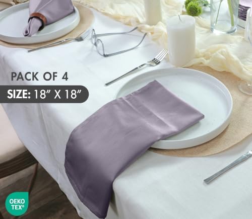 Ruvanti Cloth Napkins Set of 4, Cotton Enrich 18”x18” - Coffee Grey