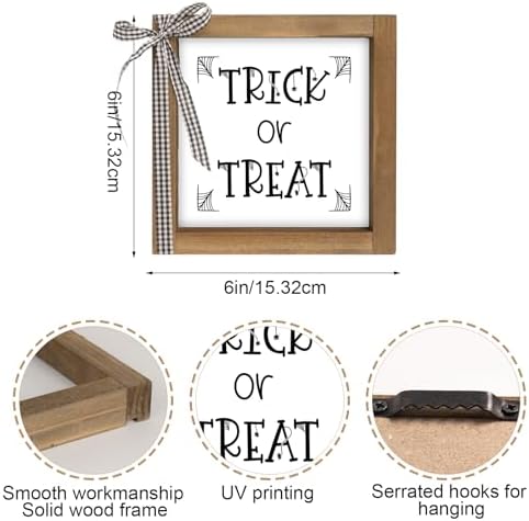Trick or Treat Sign, Halloween Wall Table Shelf Mantle Home Decor