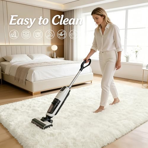 OLANLY 3x4 Machine Washable Accent Rug, Soft Fluffy Shaggy Area Rug for Bedroom, Living Room, Indoor Floor Carpet for