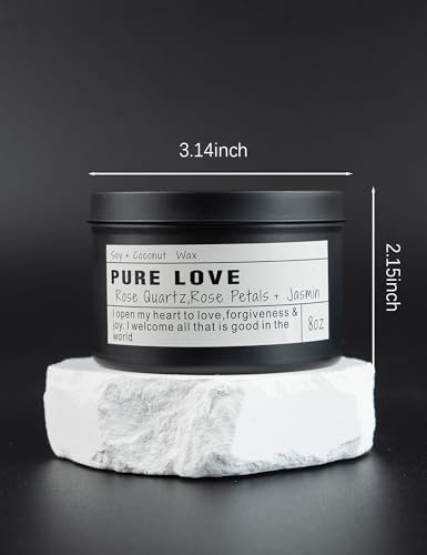Crystal Candle, Healing Energy Protection Gift, Mindful Intentions, Best Friend, Mother's Birthday Gift.(Pure Love)