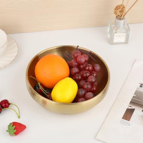 Key Bowl for Entryway Table Decorative Bowl Key Dish for Organizing Tabletop / 7.4 Inches / Gold
