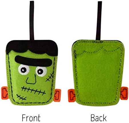 Halloween Ornaments - Set of 6 Plush Felt Handmade Decor - Broom, Jack-o'-Lantern, Frankenstein, Witchcraft, Eyeball, RIP Tomb Design - Halloween Ornaments for Tree