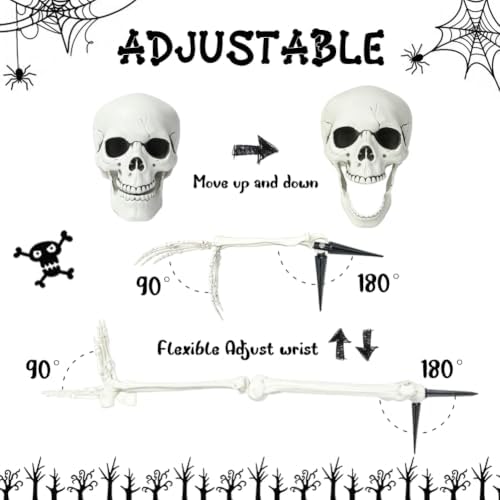 5Pcs Halloween Skeleton Decorations Groundbreaker Yard Stakes Lawn Garden