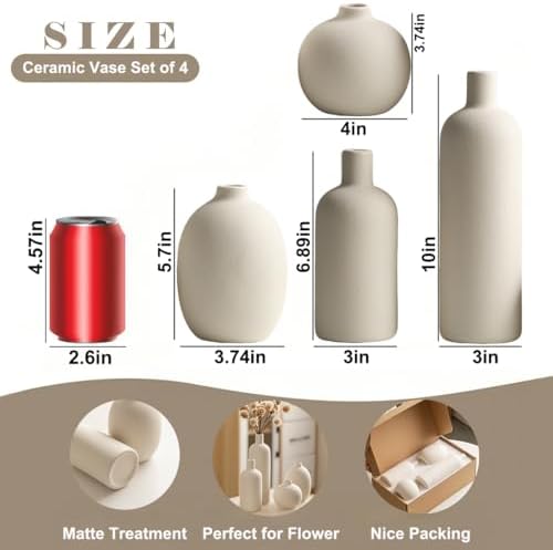Modern Ceramic Vase Set / White