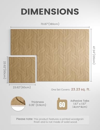 Fluxynara 6-Pack Large Felt Bulletin Board, Natural Oak Artistic