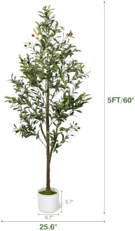 5FT Artificial Olive Tree Indoor Tall Faux with Planter