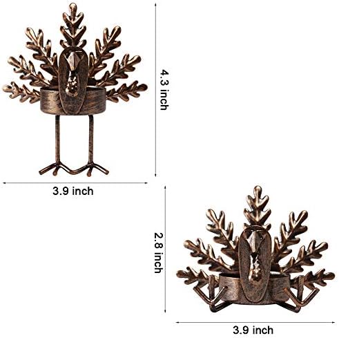 SAND MINE Metal Turkey Tea Light Candle Holders, Thanksgiving Candle Holder, Turkey Candle Holder, Metal Candle Holder, Thanksgiving Home Table Decoration (6)