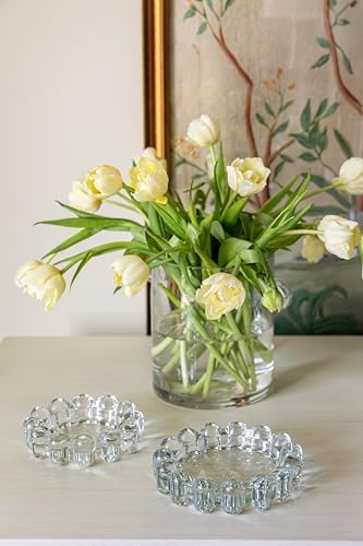 Alice Lane Home Collection Original Clear Glass Large Bubble Candle Dish