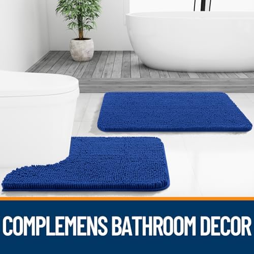 OLANLY Bathroom Rugs 36x24, Extra Soft Absorbent Chenille Bath Rugs