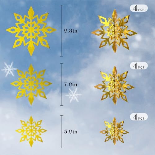 Paper Snowflake Gold Christmas Ornaments