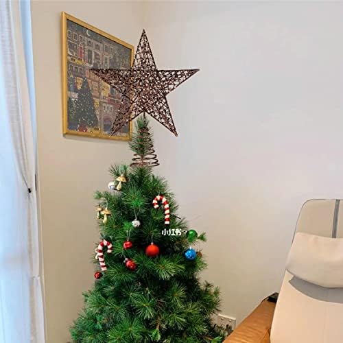 BinaryABC Iron Christmas Tree Star Topper,20cm Glittering Tree Topper