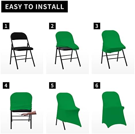 HAINARverS Folding Chair Covers for Wedding, 10pcs Green