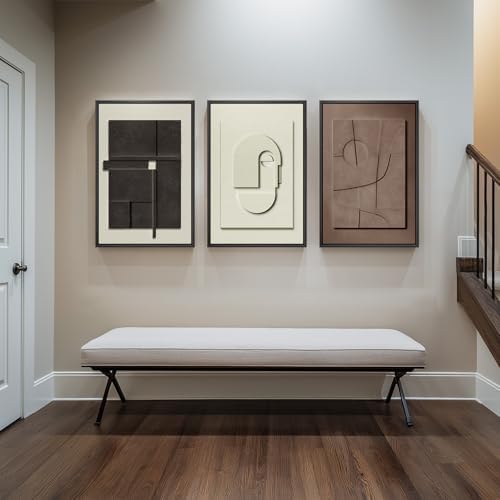 Large 3D Framed Abstract Wall Art Set, 3 Piece Modern Artwork for Walls