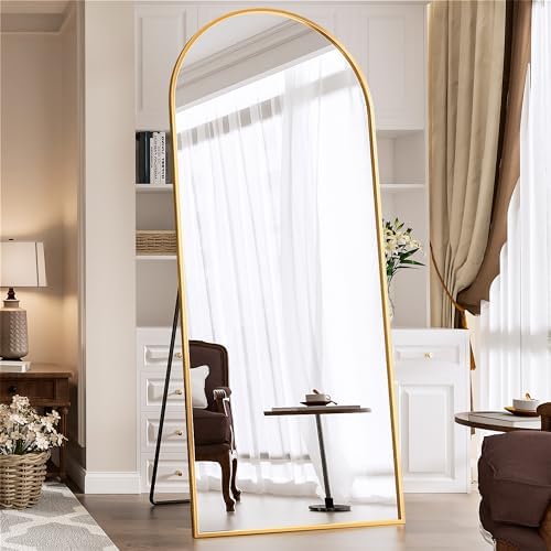 Antok 71" x26” Arched Full Length Mirror, Floor Mirror with Stand,Gold